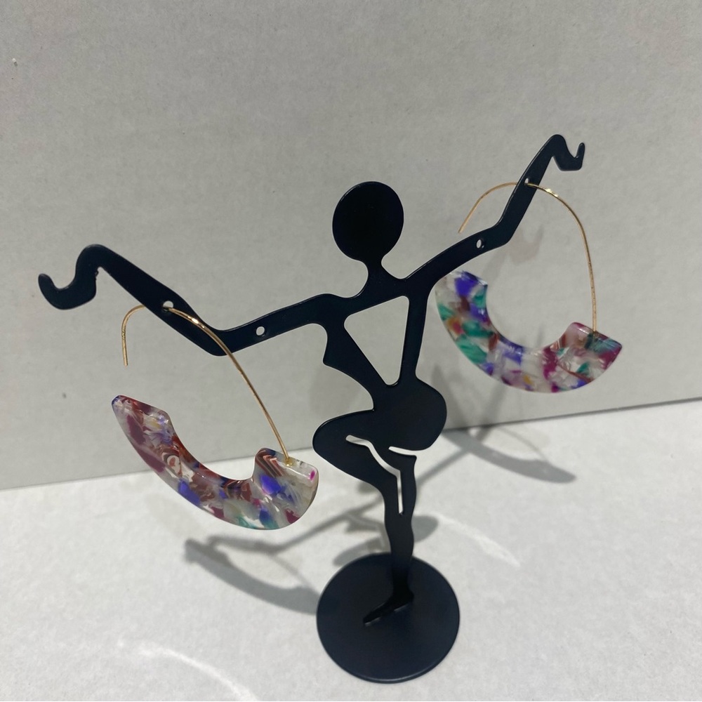 Multicolor Acrylic Hoop Earrings